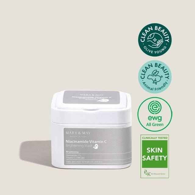 باکس 30عددی ماسک نیاسینامید و ویتامین سی مری اند می Mary&May Niacinamide Vitamin C Brightening