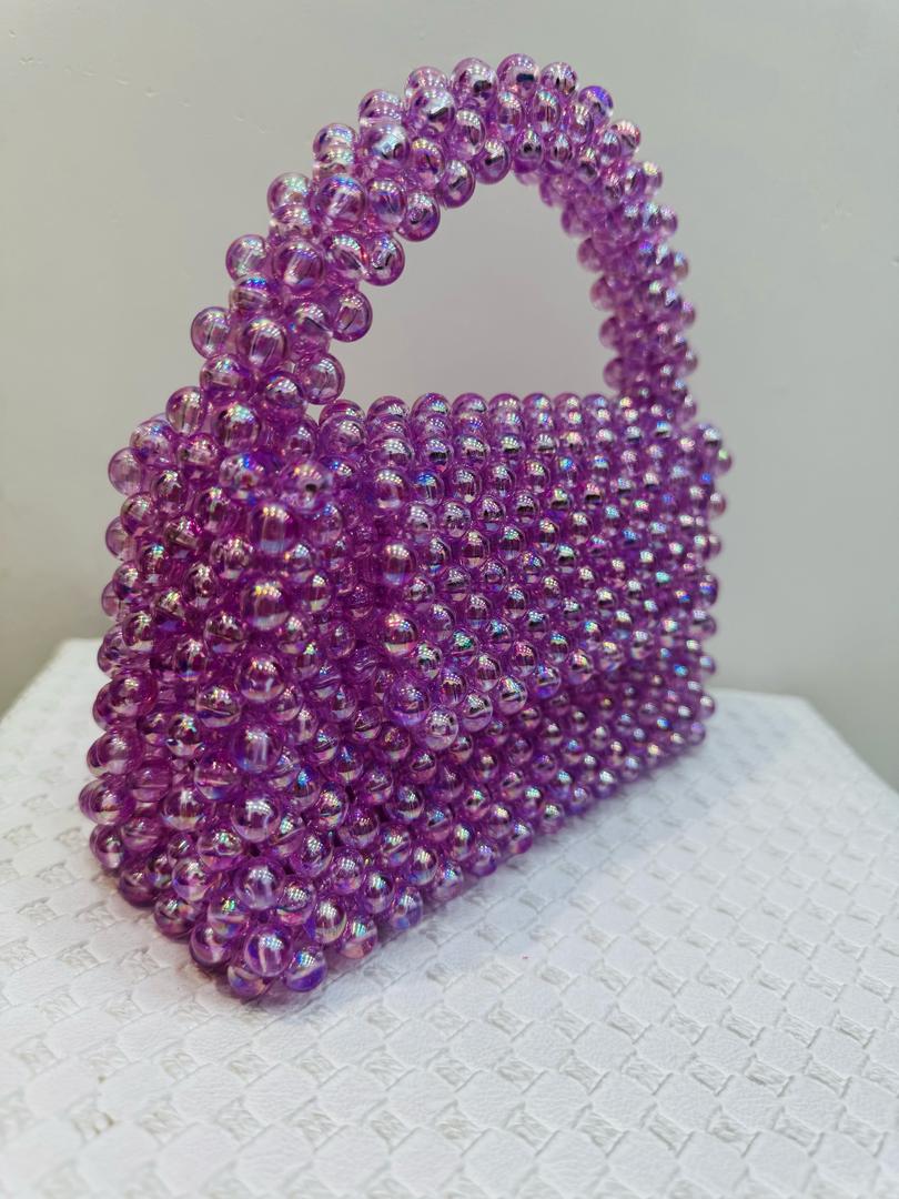 Seven-color rainbow pearl bag کیف مرواریدی هفت رنگ رنگین کمانی